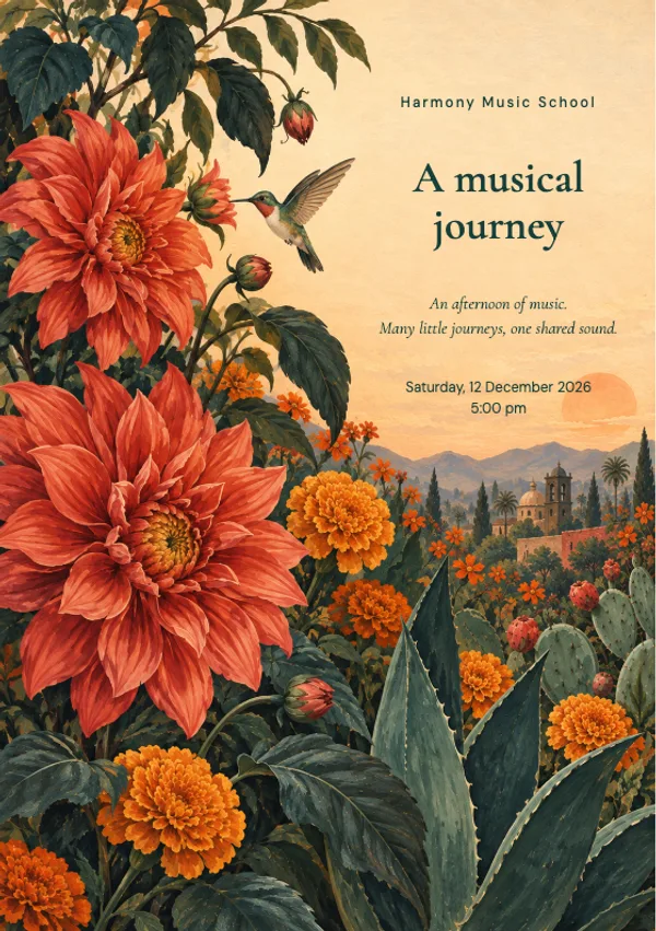 Designed programme for the sample concert Klangreise